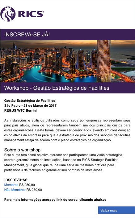 Workshop Gestão Estratégica de Facilities